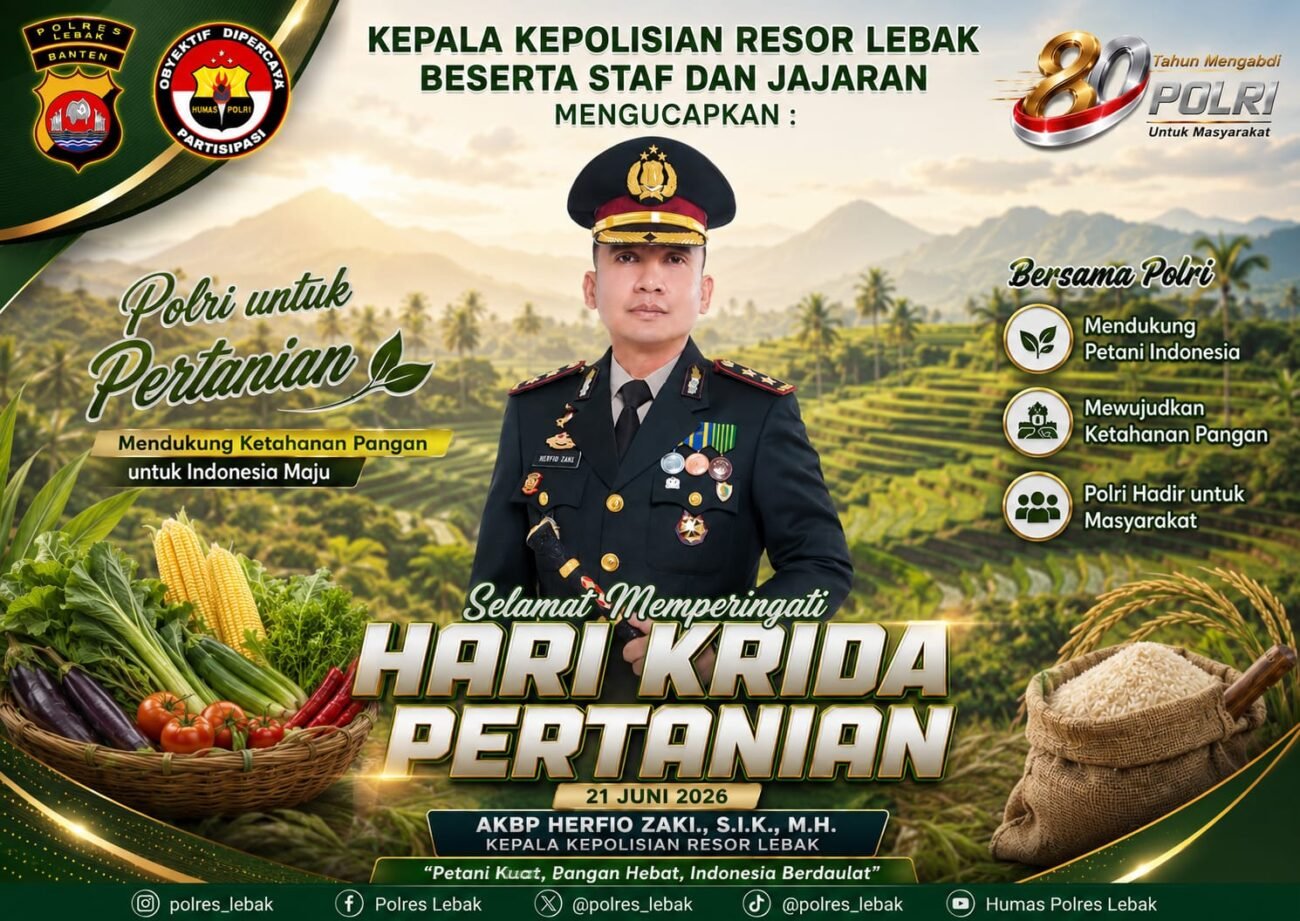 Polres Lebak Hari Krida Pertanian 2026 Ketahanan pangan nasional Petani Indonesia AKBP Herfio Zaki