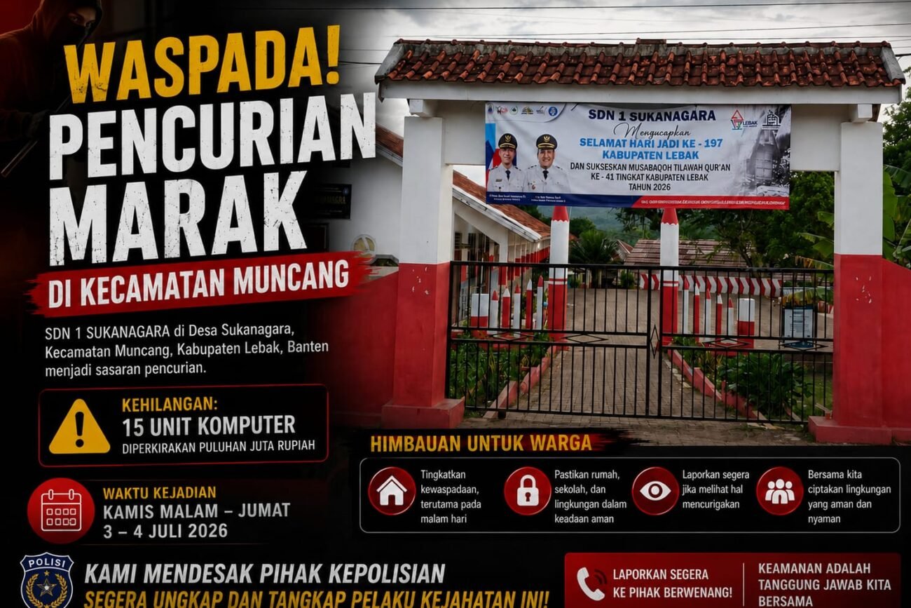 SDN 1 Sukanagara di Lebak Kemalingan, Kerugian Ditaksir Capai Puluhan Juta