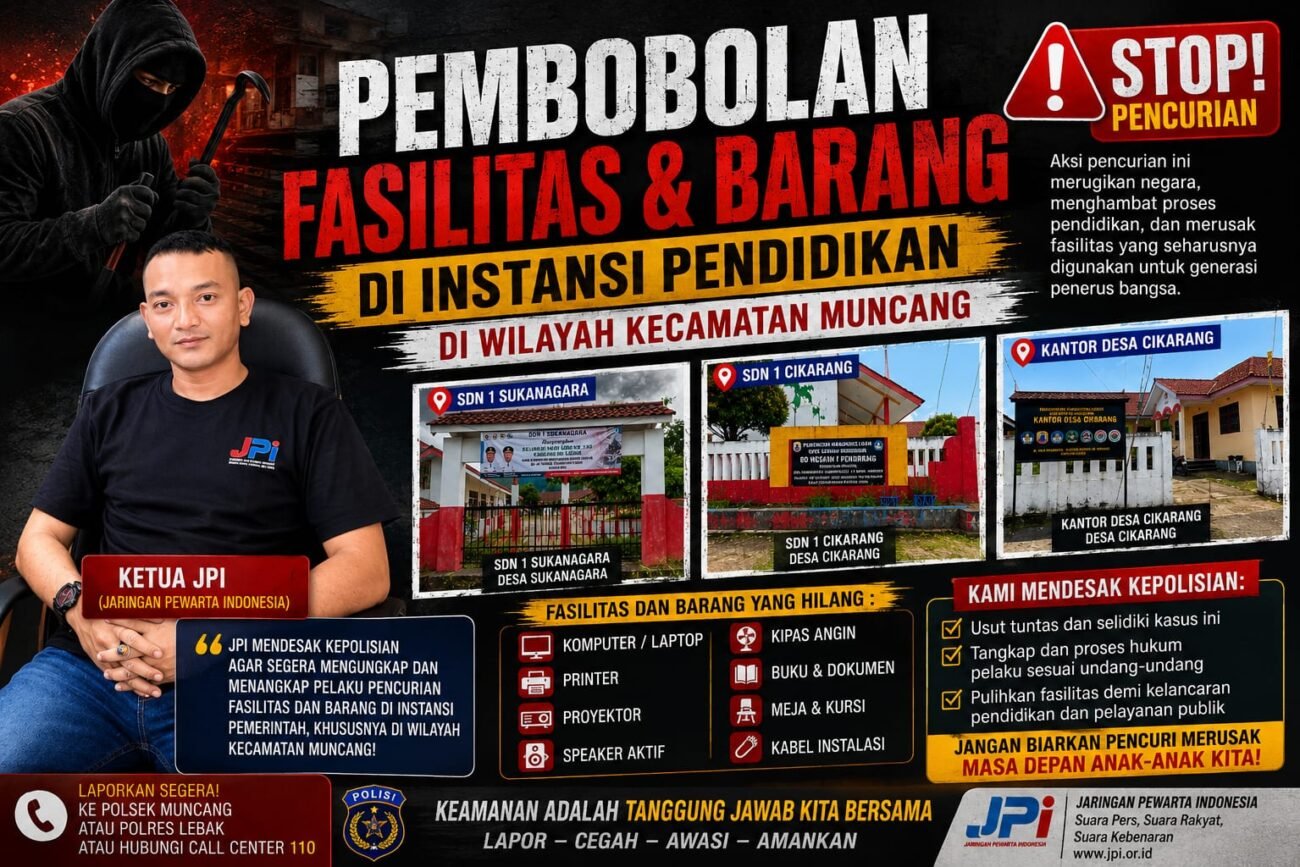 Ketua JPI Desak Pihak Kepolisian Usut Tuntas Pembobolan Sekolah di Lebak