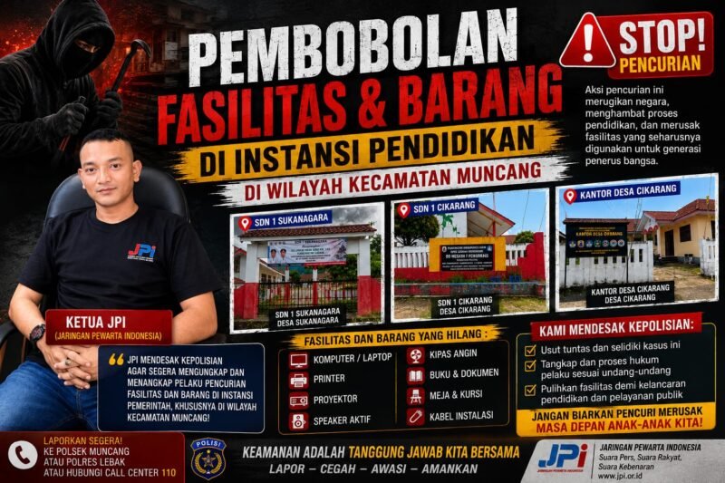 Ketua JPI Desak Pihak Kepolisian Usut Tuntas Pembobolan Sekolah di Lebak